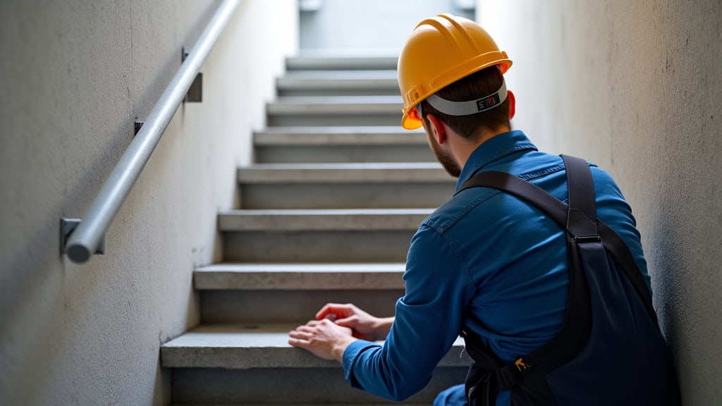 Technicien installant un monte-escalier à Arthez-de-Béarn