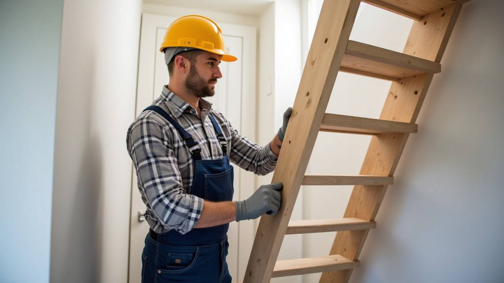 Technicien installant un monte-escalier à Mauves-sur-Loire