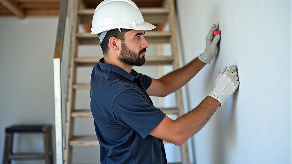 Technicien installant un monte-escalier dans le Charente-Maritime