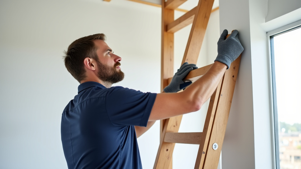 Technicien installant un monte-escalier dans une maison à Celles-sur-Belle