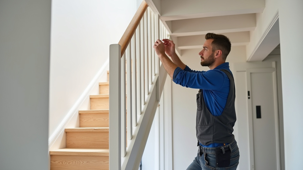 Technicien installant un monte escalier dans une maison à Grigny