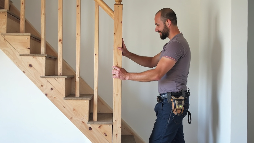 Technicien installant un monte-escalier dans une maison à Marcilly-sur-Tille