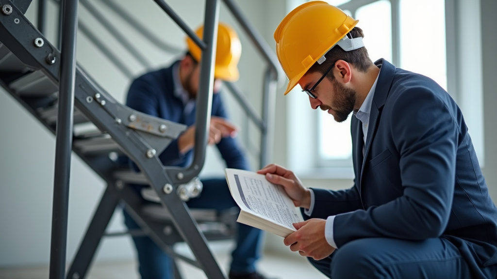 Technicien local effectuant un diagnostic pour un monte-escalier à Frotey-lès-Vesoul