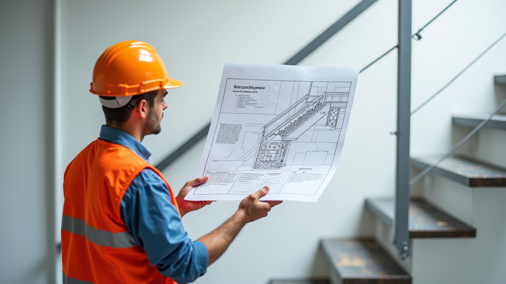 Technicien présentant un devis de monte-escalier à Void-Vacon