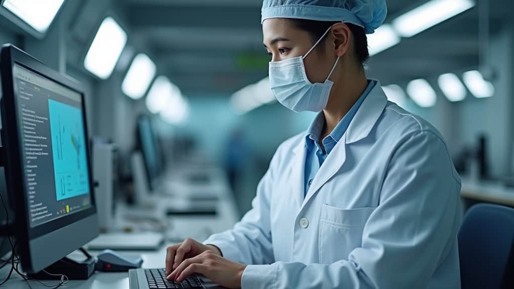 Technicien procédant à l