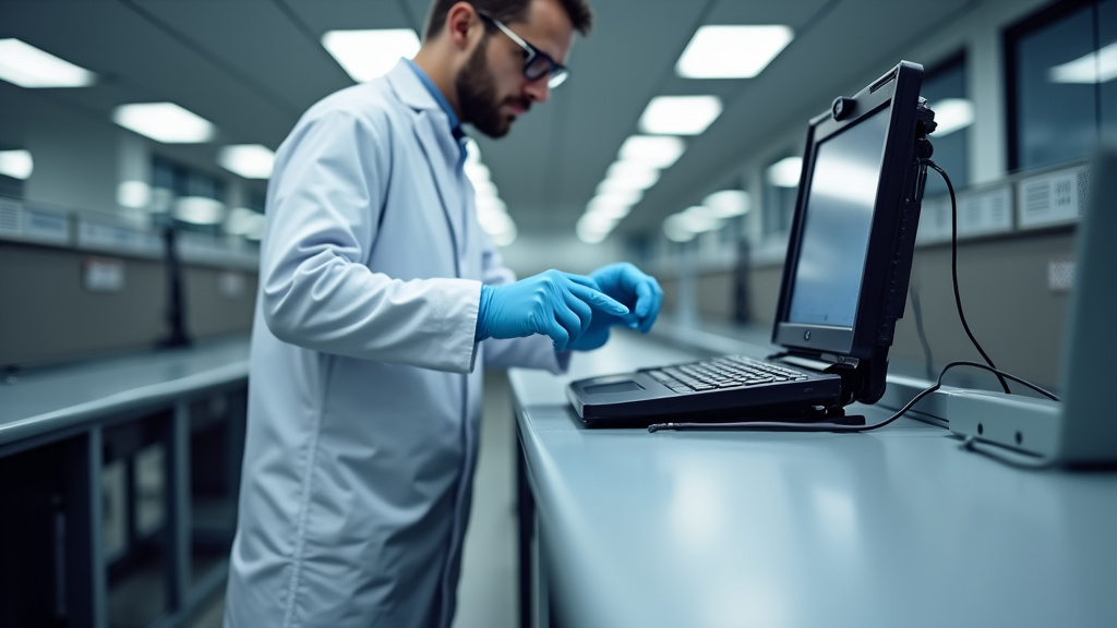 Technicien professionnel en train d