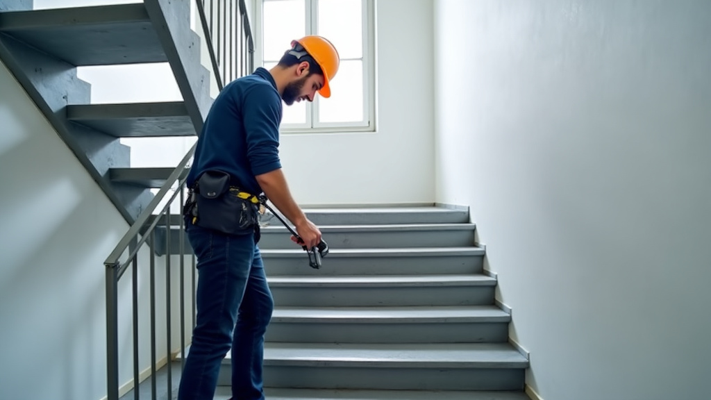 Technicien professionnel installant un monte-escalier à Bobigny