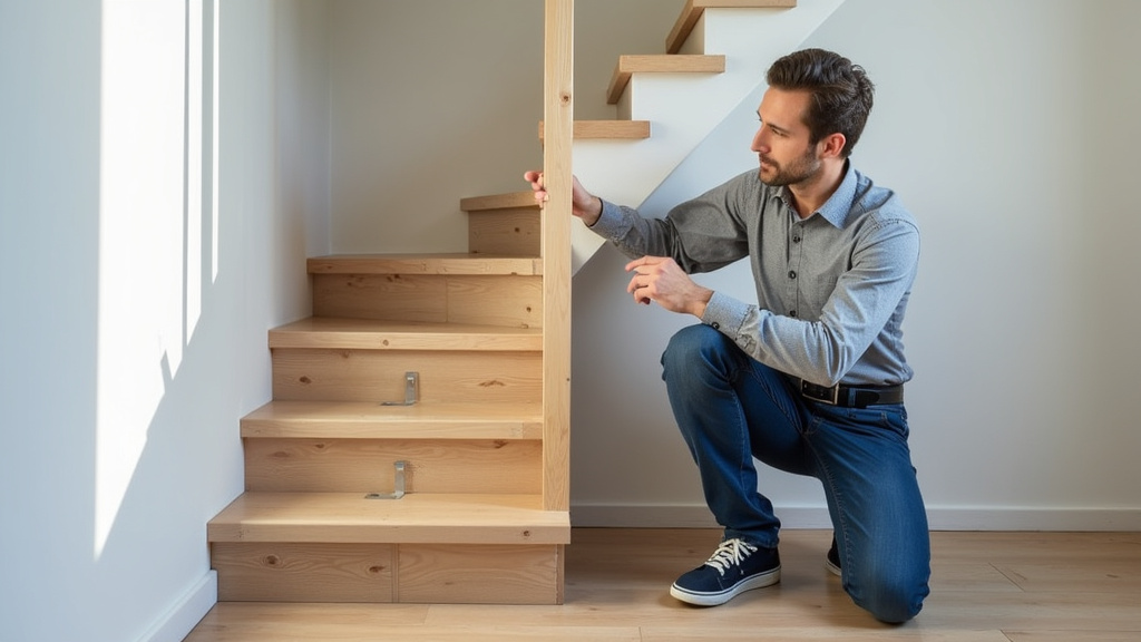 Technicien professionnel installant un monte-escalier à Jouet-sur-l