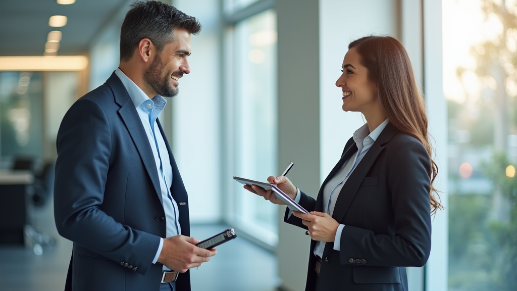 Technicien qualifié en train de discuter avec un client à La Sentinelle