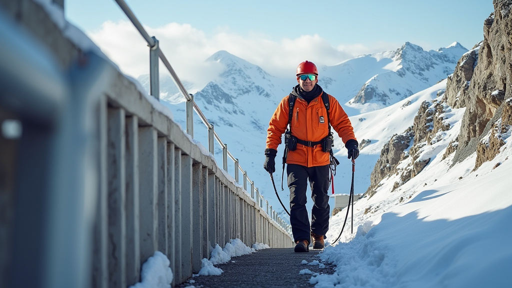 Technicien qualifié en train de vérifier un monte-escalier à Lathuile