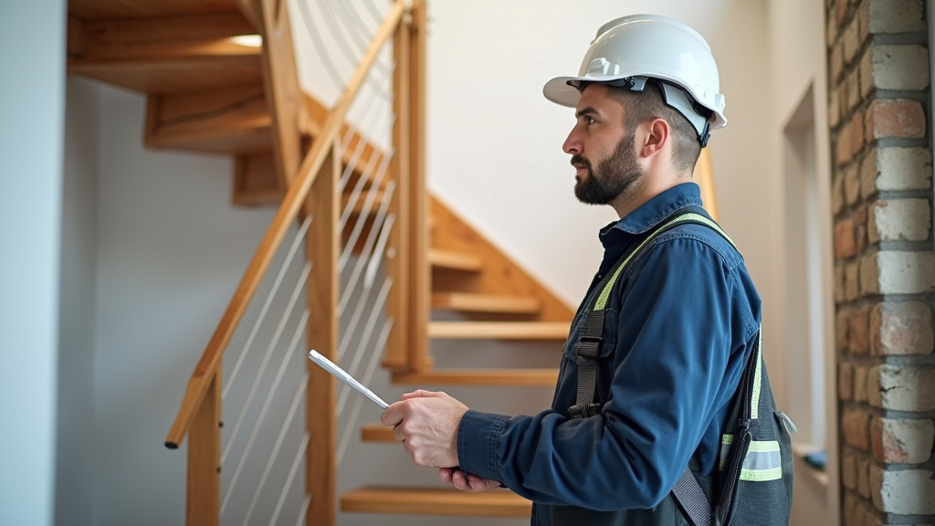 Technicien réalisant un devis pour un monte-escalier à Onet-le-Château
