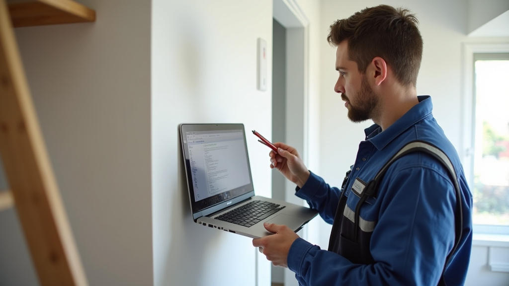 Technicien réalisant un diagnostic à domicile pour un monte-escalier à Angoulême