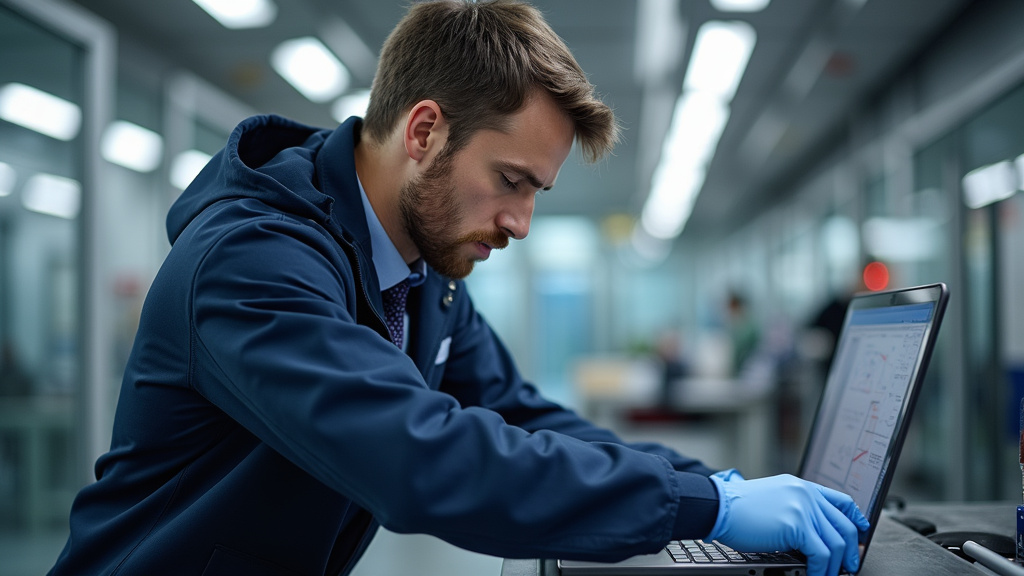 Technicien vérifiant le bon fonctionnement d