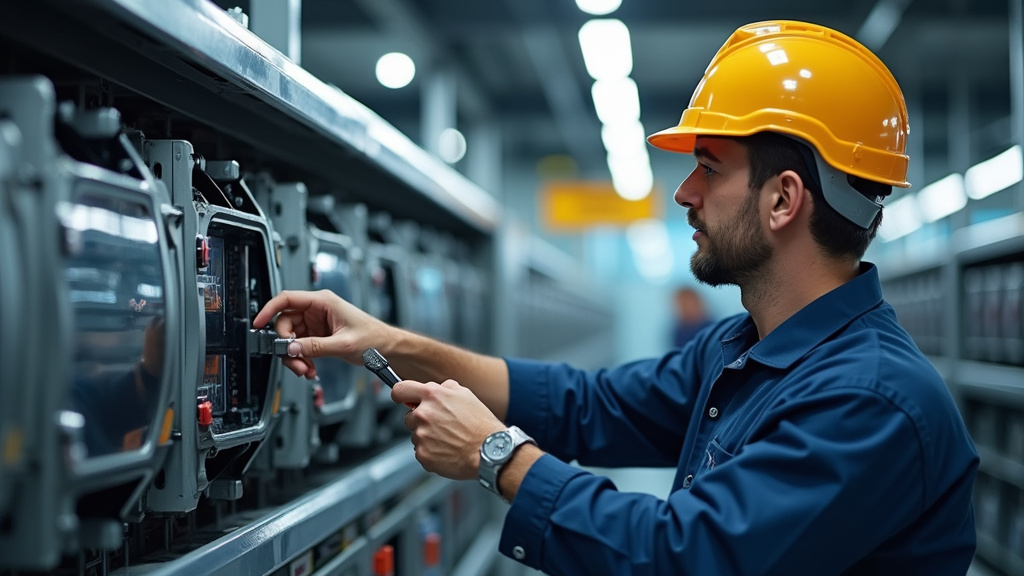 Technicien vérifiant le bon fonctionnement d