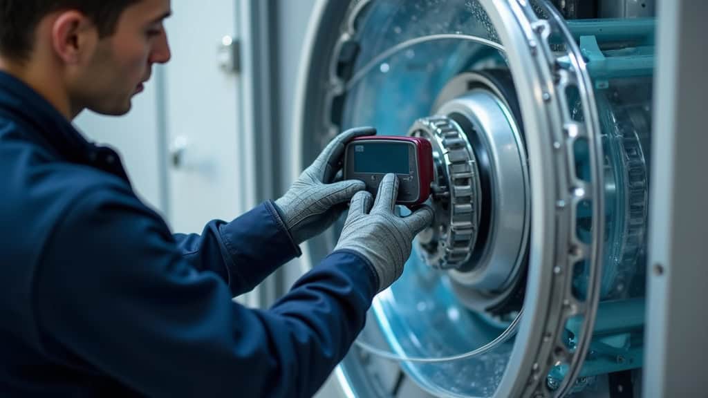Technicien vérifiant le bon fonctionnement d