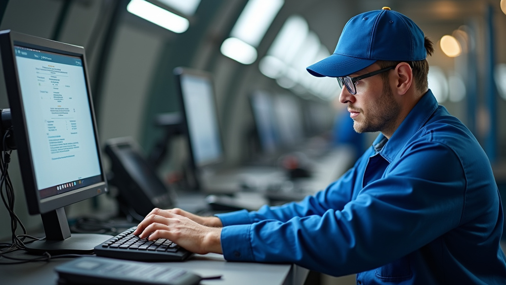 Technicien vérifiant le fonctionnement d