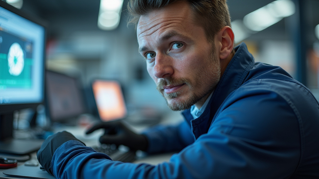 Technicien vérifiant le fonctionnement d