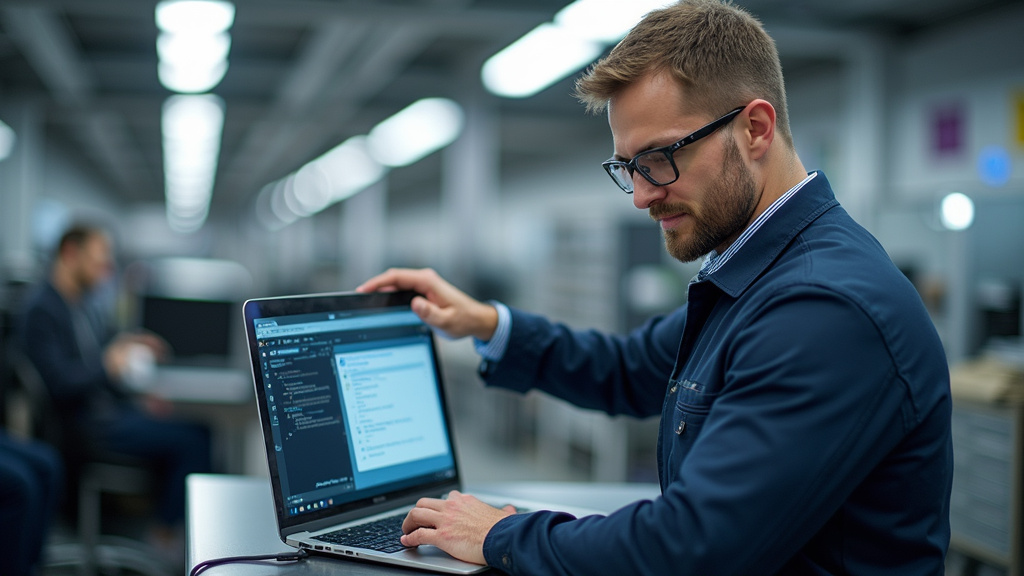 Technicien vérifiant le fonctionnement d