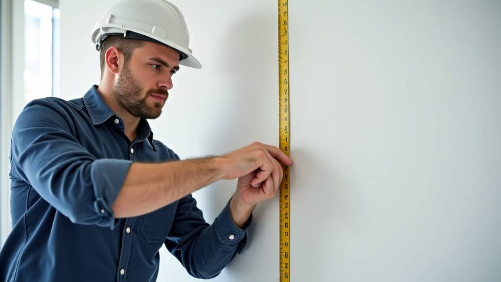 Technicien vérifiant les mesures avant l’installation d’un monte-escalier à Gries