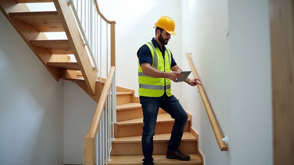 Technicien vérifiant un monte escalier à La Motte-d