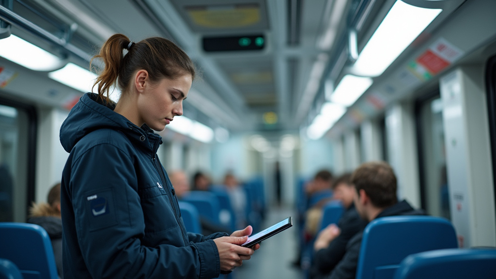 Techniciens en train d