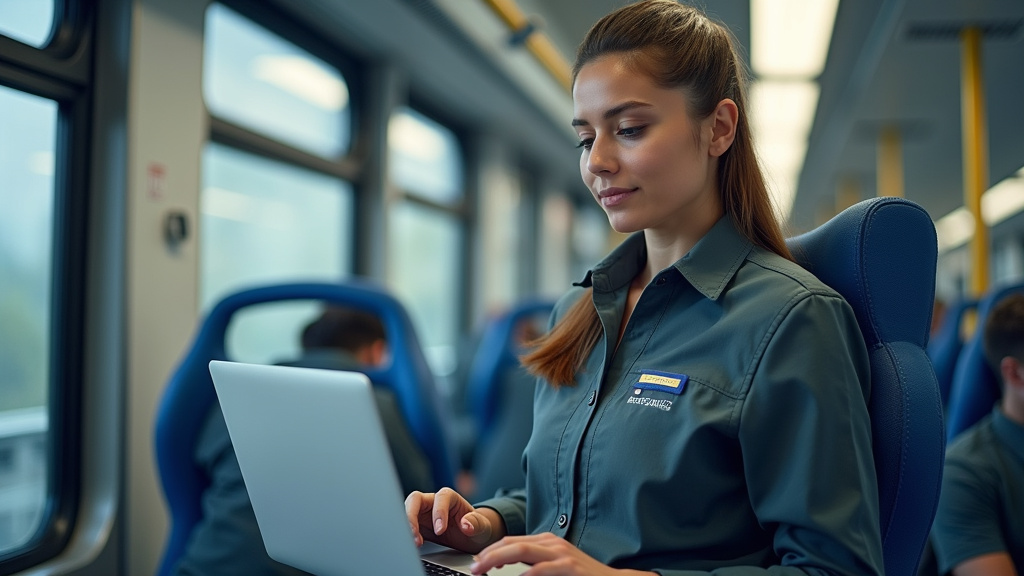 Techniciens en train d