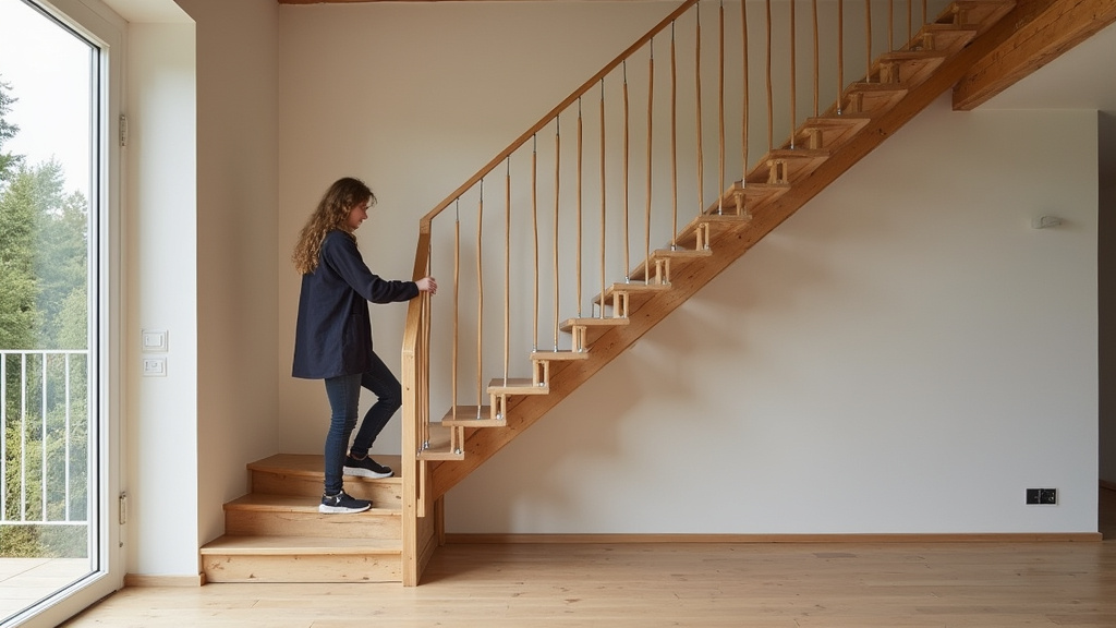 Témoin utilisant un monte-escalier dans sa maison à Bas-en-Basset, Haute-Loire