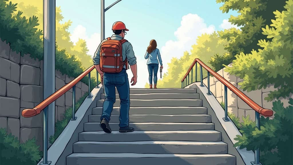 Utilisateur en train d’utiliser son monte-escalier à Lempdes-sur-Allagnon