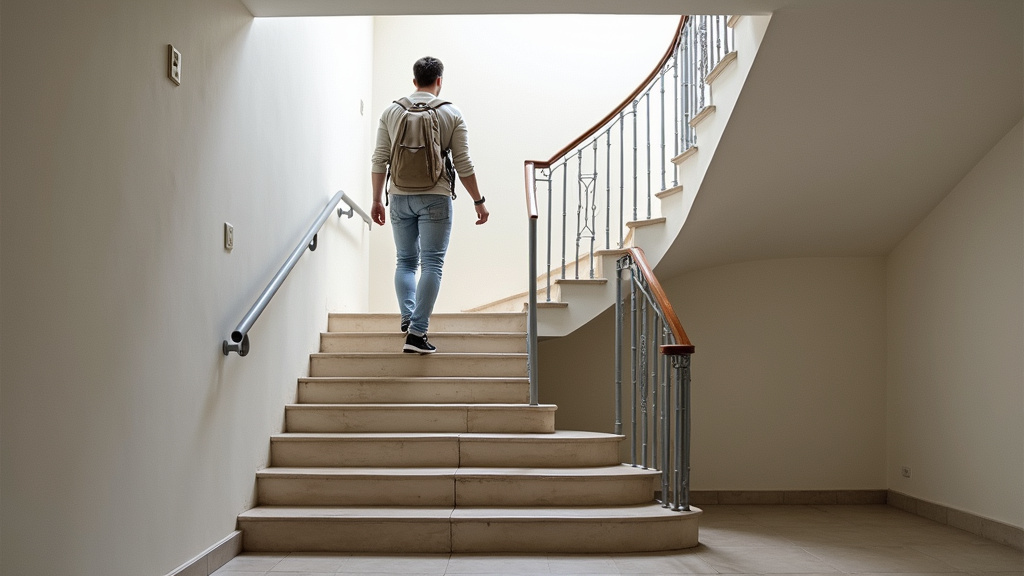 Utilisation d’un monte-escalier debout dans un escalier étroit à Coulon