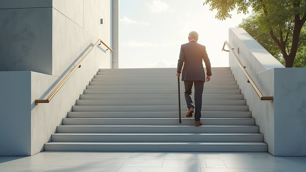 Utilisation d’un monte-escalier par une personne âgée à Jouques