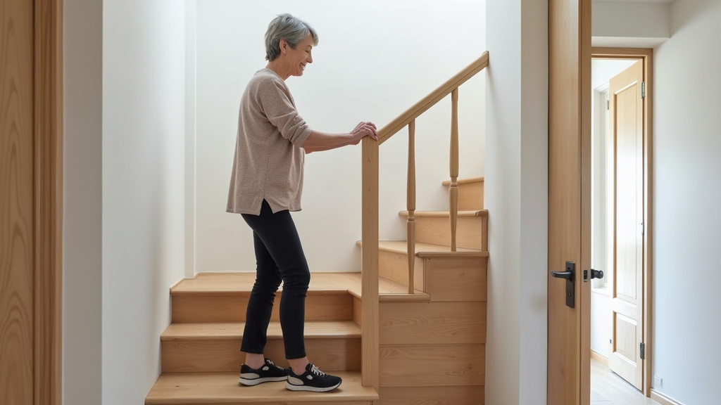 Utilisation d’un monte-escalier par une personne âgée dans une maison de Figanières