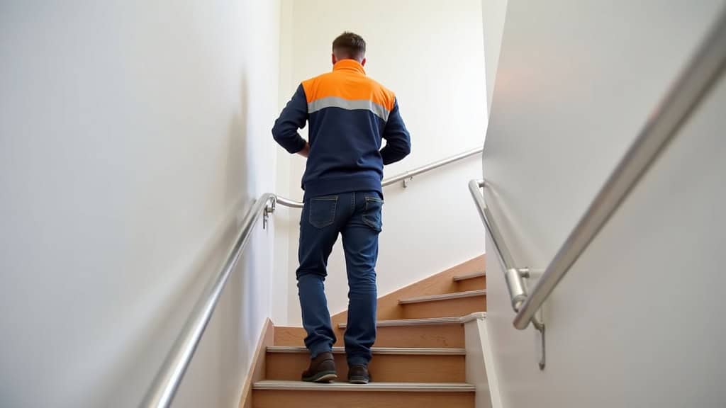 Visite d’un technicien Stannah dans une maison d’Arcangues pour étudier un projet de monte-escalier
