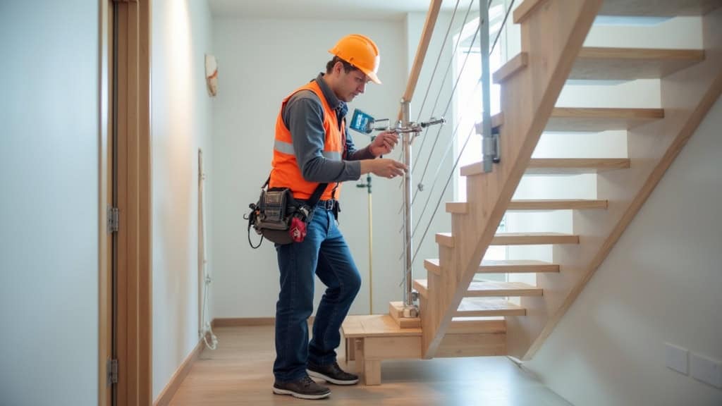 Visite technique d’un installateur pour un devis de monte-escalier à Fleury-la-Vallée