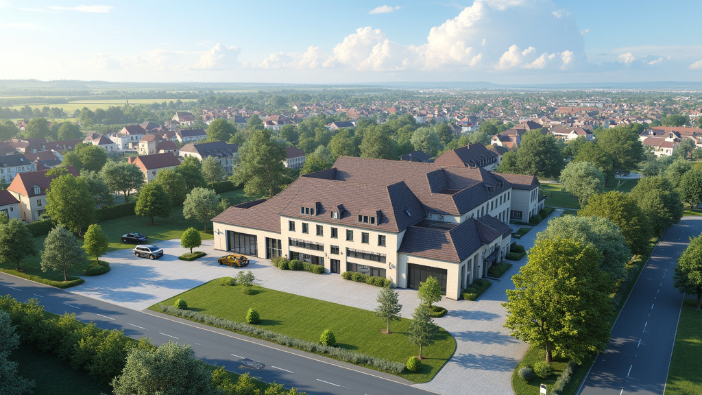 Vue aérienne de la commune de Gondreville et sa mairie