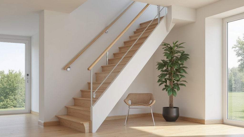 Vue d’ensemble d’un monte-escalier installé dans un escalier intérieur à Oermingen