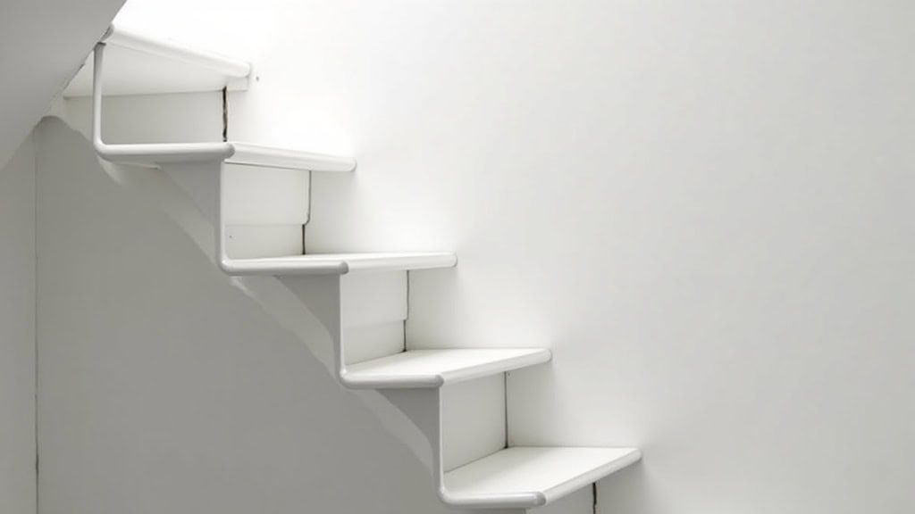 Vue d’intérieur d’un monte-escalier droit installé dans une maison à Bourg-Argental
