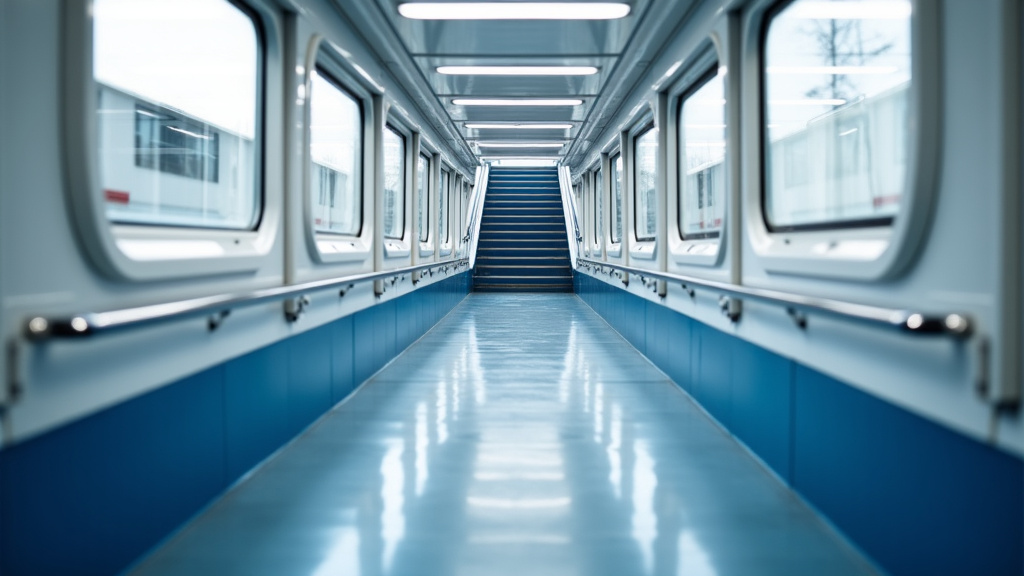 Vue d’intérieur d’un monte-escalier en fonctionnement à La Flèche