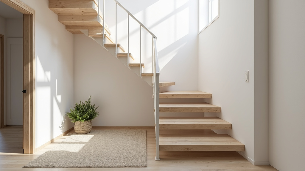 Vue d’un monte-escalier droit installé dans un escalier intérieur à Angy