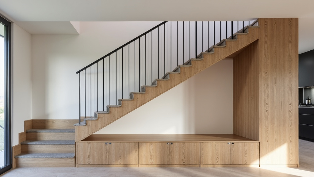 Vue d’un monte-escalier droit installé dans un escalier intérieur à Jarnac, intégré discrètement à la décoration