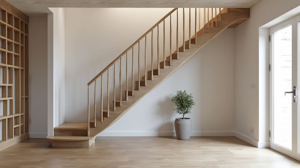 Vue d’un monte-escalier installé dans une maison typique de Lucé, Eure-et-Loir