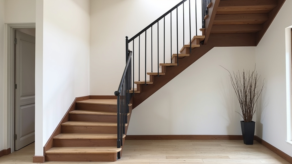 Vue d’un monte-escalier tournant installé dans un escalier intérieur à Longeville-en-Barrois