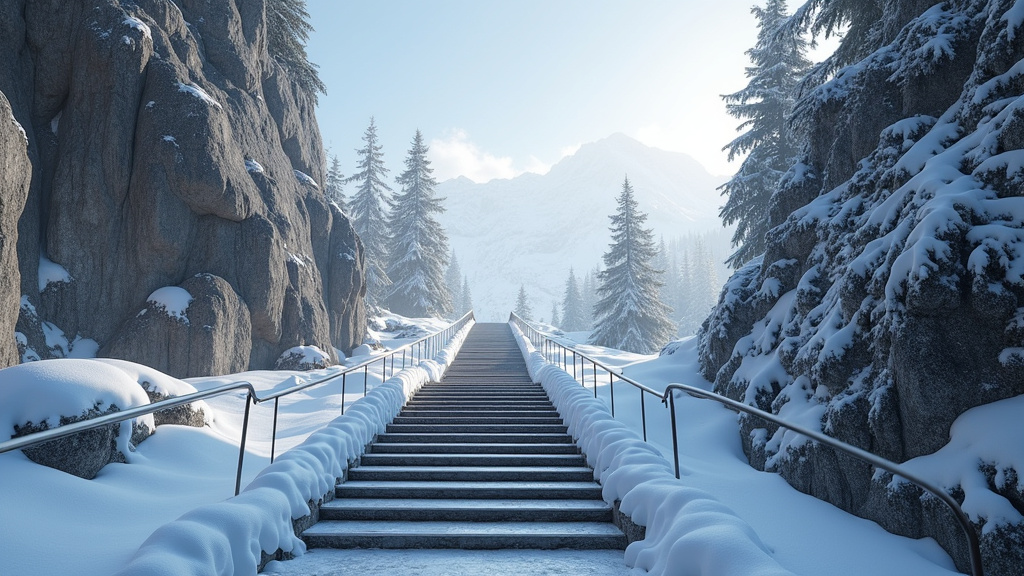 Vue intérieure d’un monte-escalier tournant installé à Dachstein