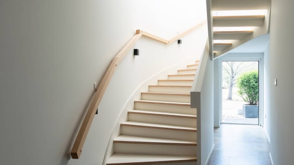 Vue schématique du fonctionnement d’un monte-escalier tournant dans une maison à Rabastens-de-Bigorre