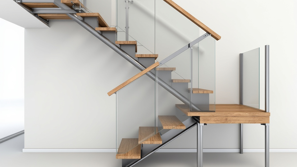 Vue technique du montage d’un monte-escalier tournant avec rail sur mesure