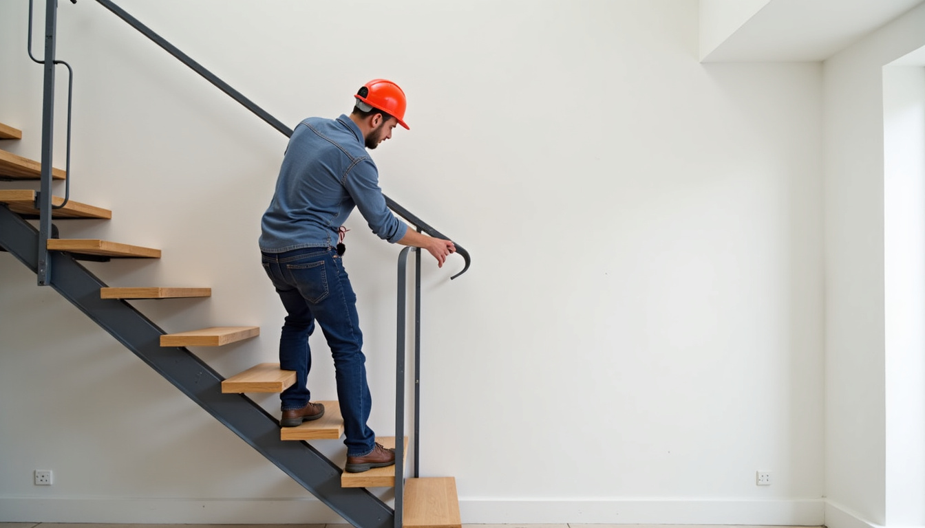Artisan certifié RGE installant un monte-escalier à Saint-Genis-Pouilly