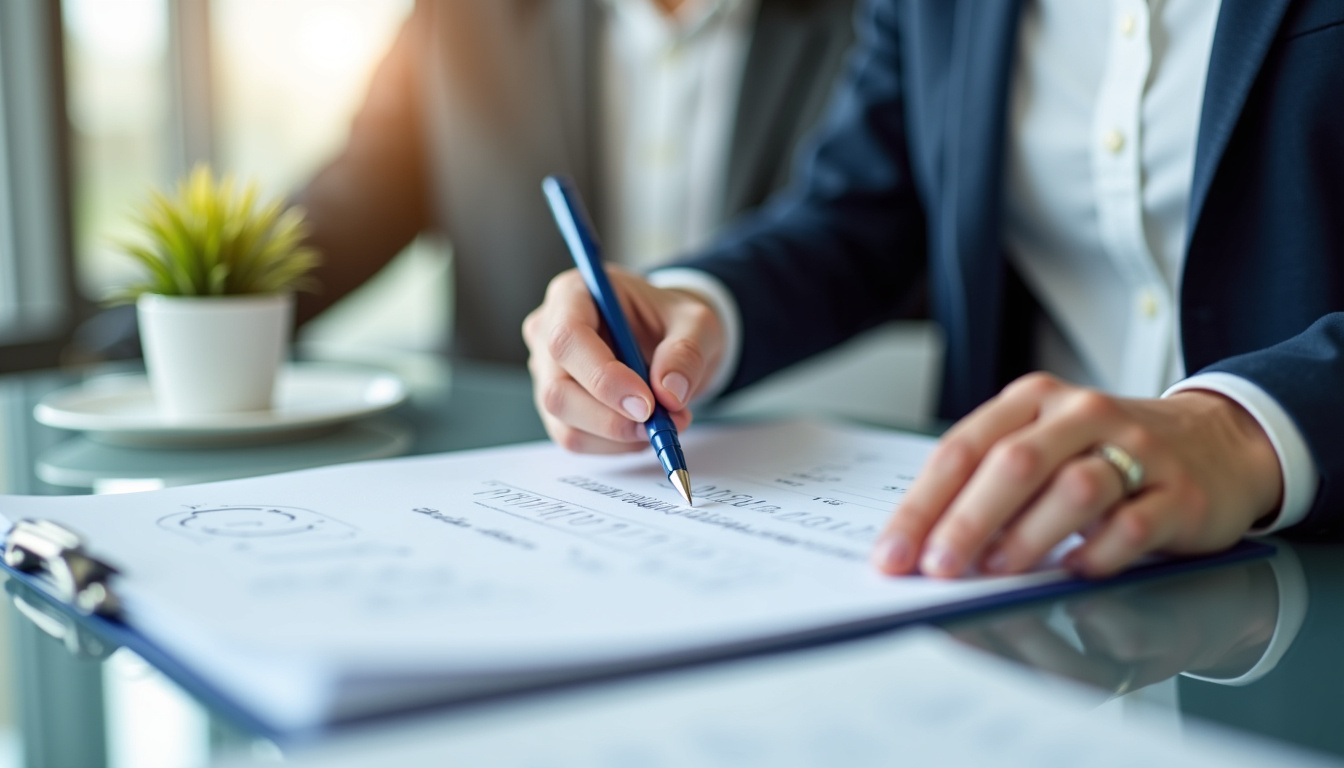 Conseiller en train de présenter un devis détaillé lors d