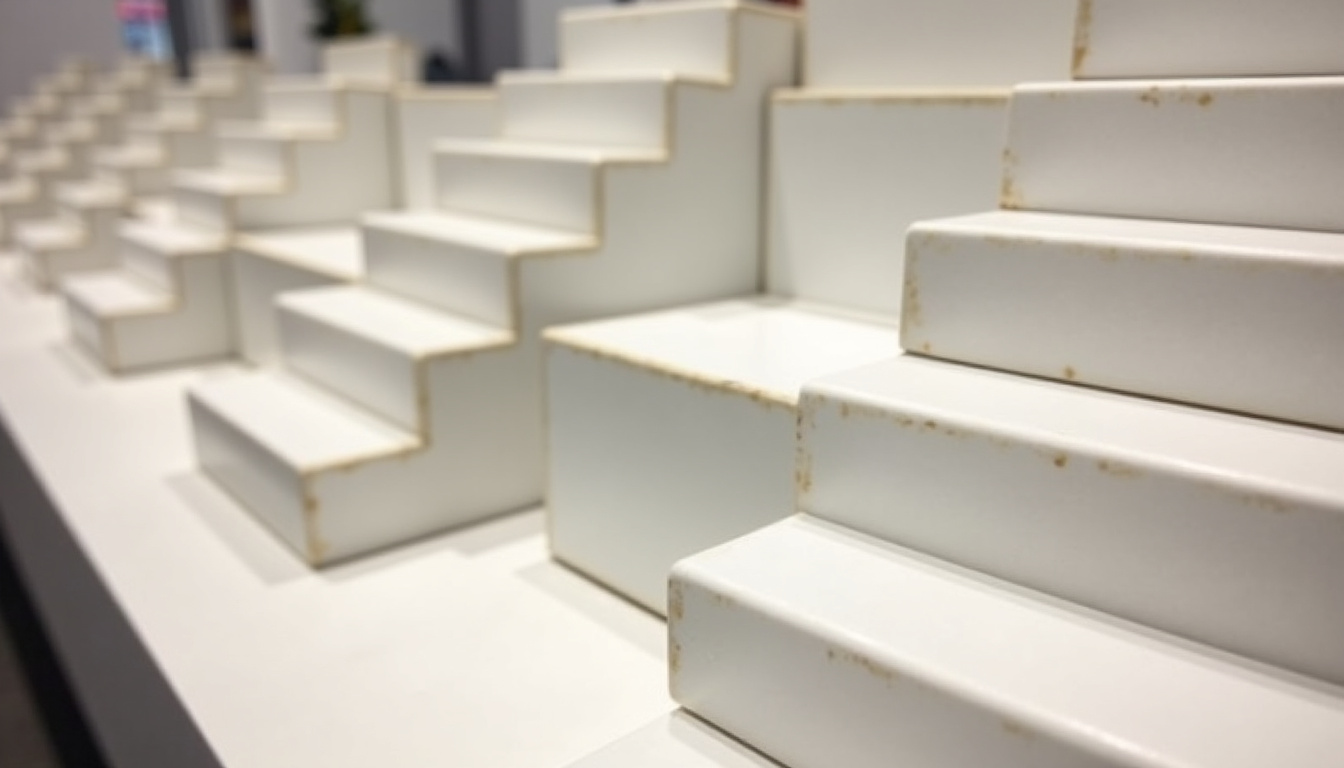 Différents modèles de monte-escaliers en exposition dans un showroom à Vendôme