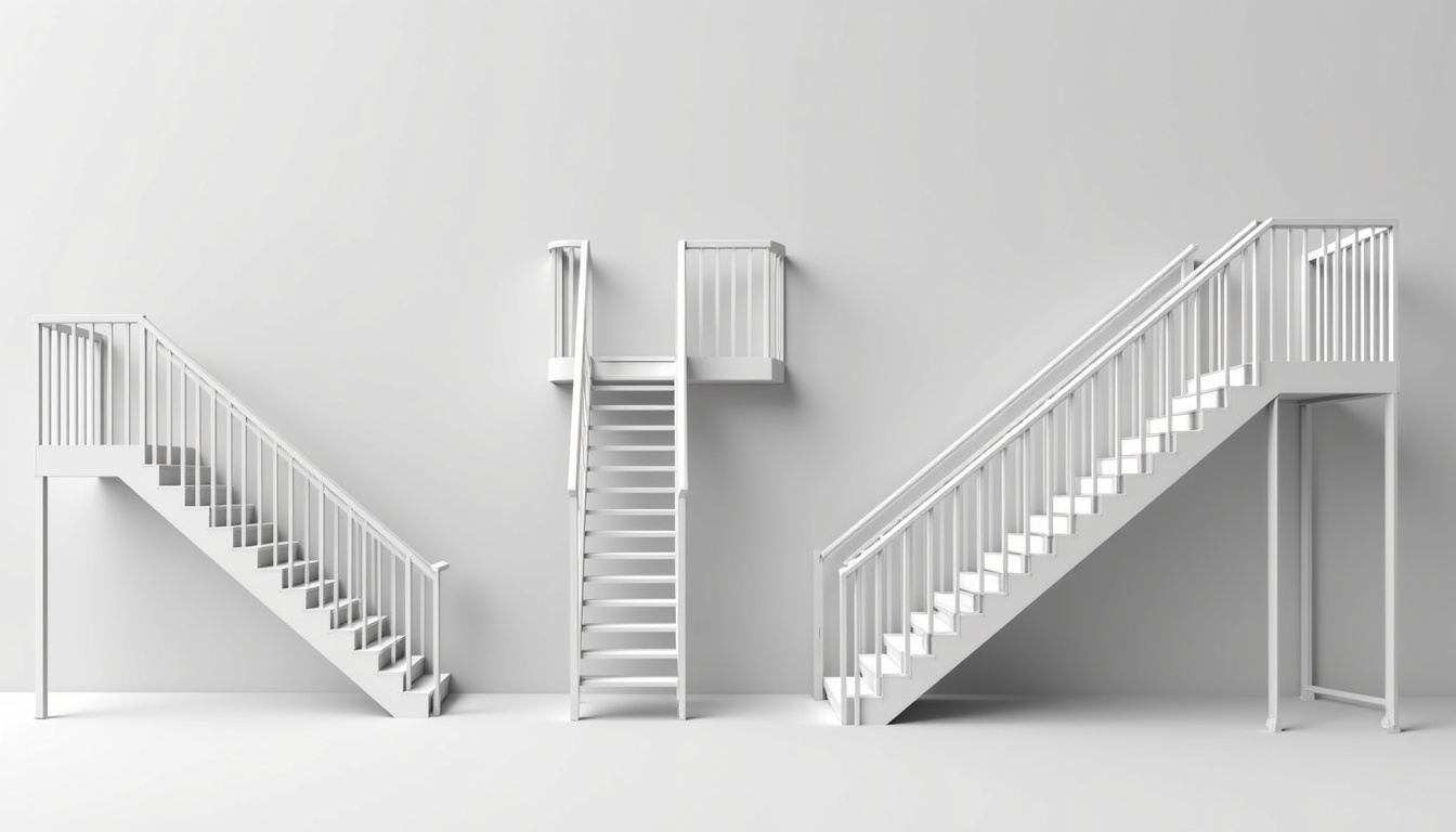 Différents types de monte-escaliers adaptés aux escaliers droits, tournants et extérieurs de Tende, avec vue d