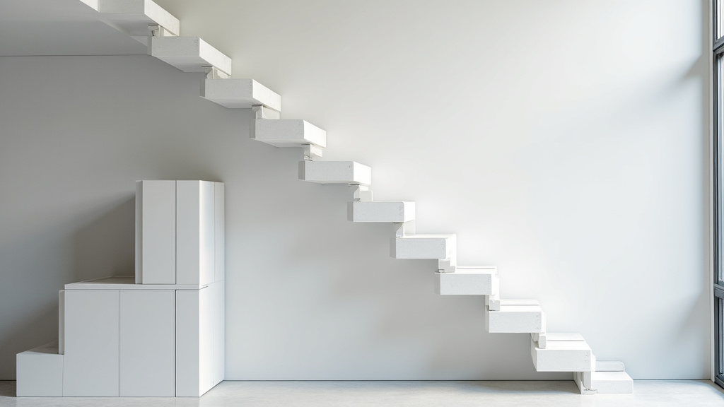 Différents types de monte-escaliers installés à Buhl : droit, tournant et colimaçon