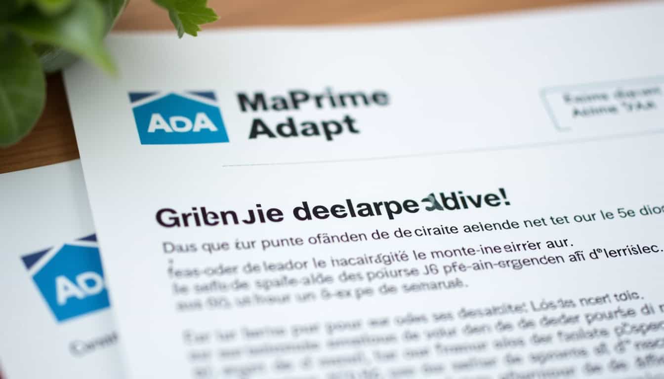 Document officiel montrant les aides financières pour un monte-escalier à Aiserey, avec mention de MaPrimeAdapt’ et TVA à 5,5 %